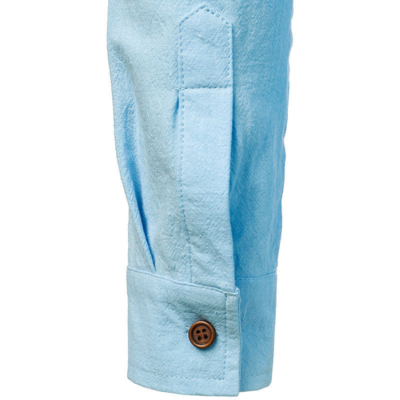 Camicia in Lino Vintage a Maniche Lunghe